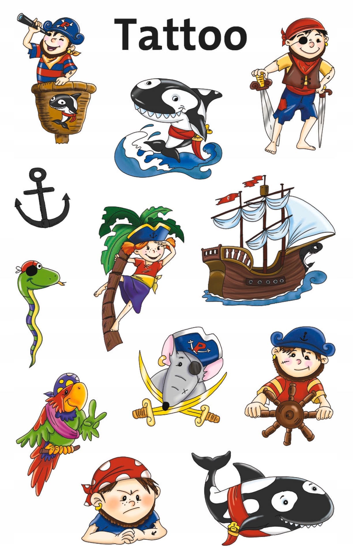 Naklejki tatuaże dla dzieci PIRACI 56683 Z-DESIGN KIDS TATTOO AVERY ZWECKFORM