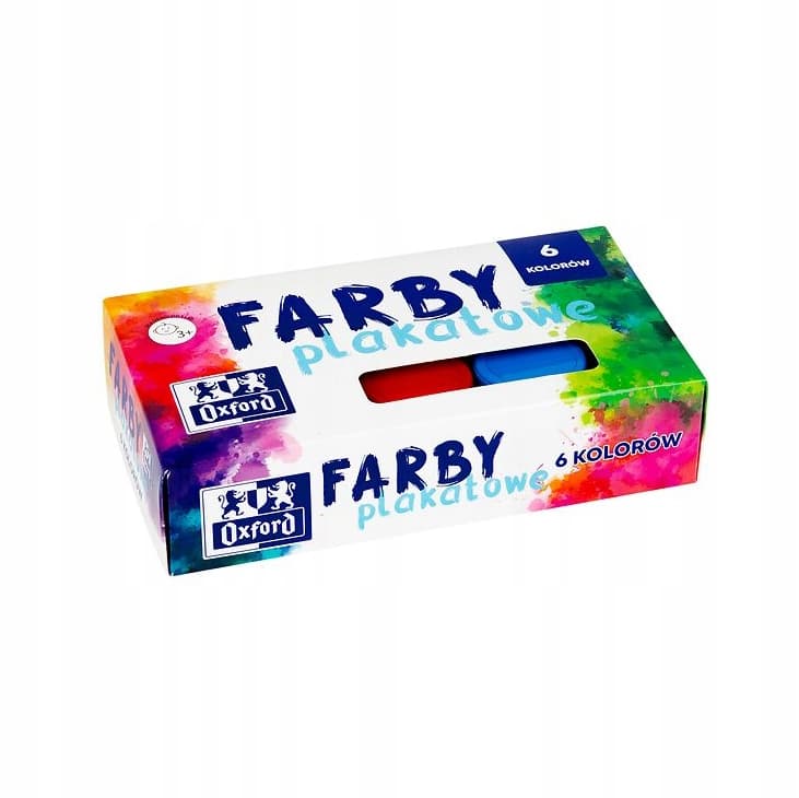 Farby plakatowe szkolne 6 kolorów 20ml zestaw 400167103 OXFORD