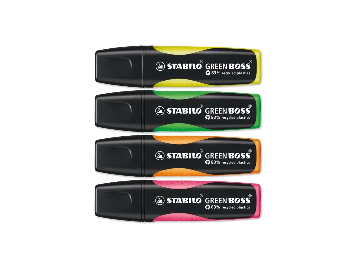 Zakreślacz STABILO green BOSS +post-it 76x76mm 6070/04