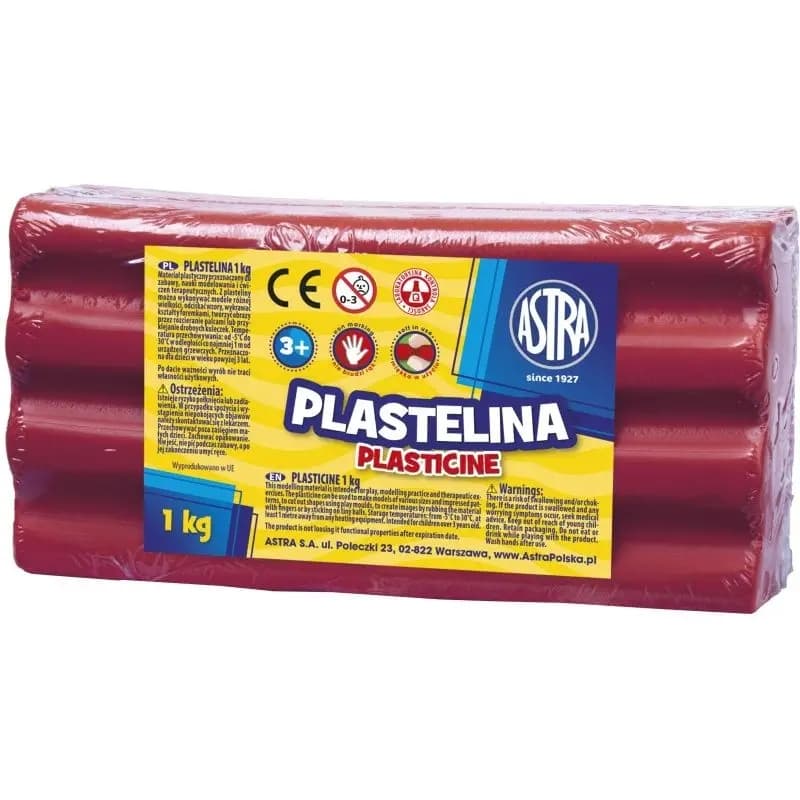 Plastelina szkolna dla dzieci 1kg różowa 303111008 ASTRA
