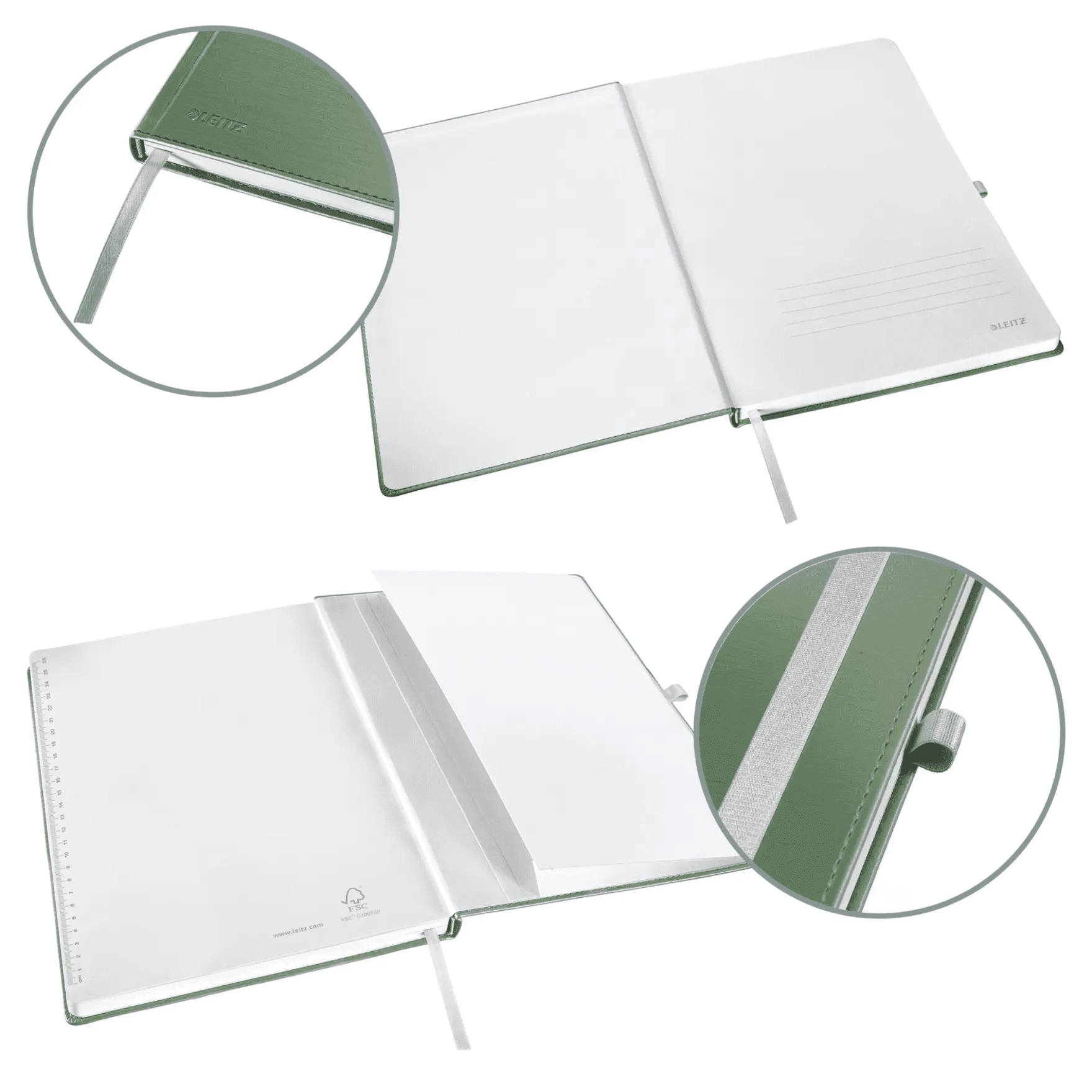 Notatnik w twardej oprawie Style A4 w kratkę seledynowy 44761053 LEITZ