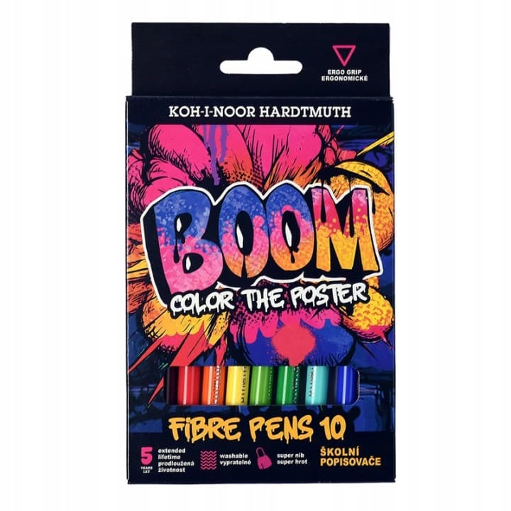 Flamastry szkolne 10 kolorów w kartoniku BOOM 771022AJ07KS KOH-I-NOOR