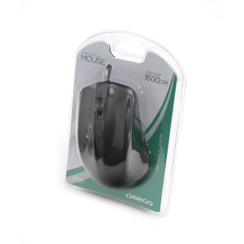 Mysz OMEGA optyczna 1600dpi USB czarna (41786)