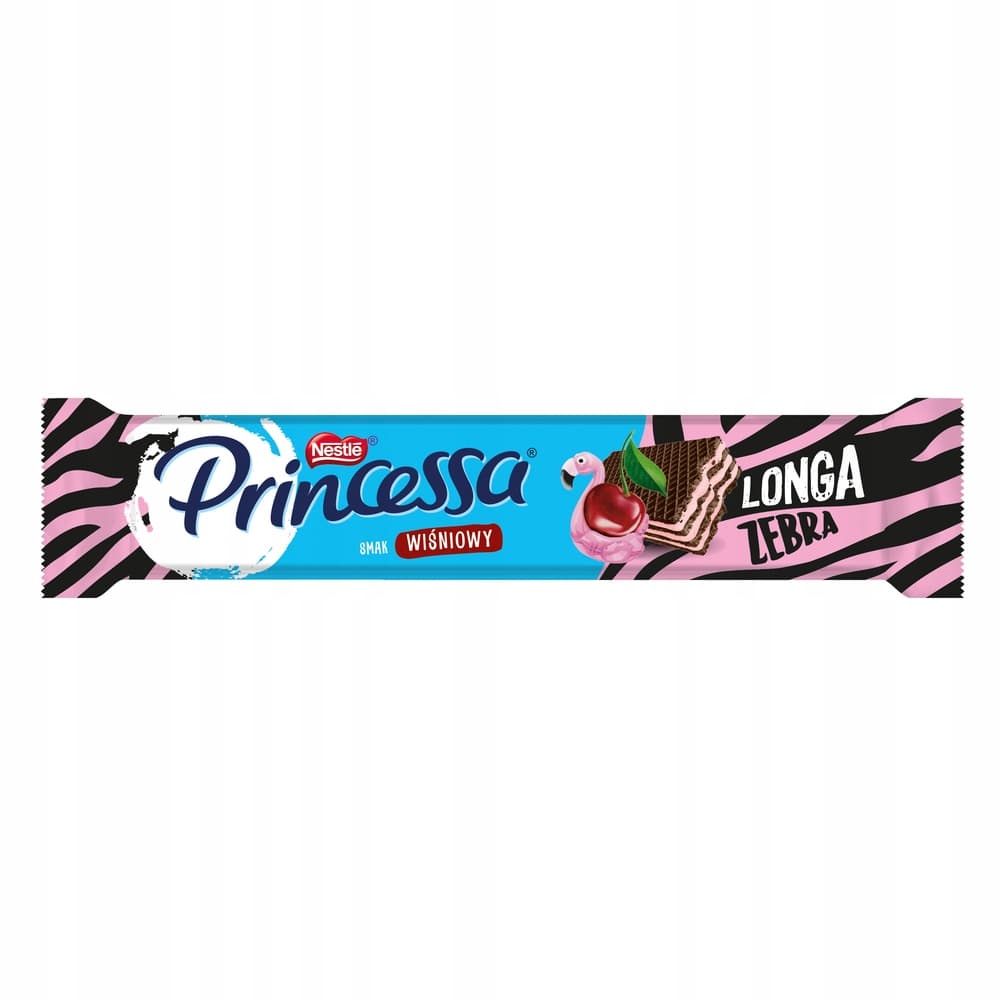 Wafle NESTLE PRINCESSA LONGA ZEBRA wiśniowa (opak. 30szt x 37g) 1,1kg