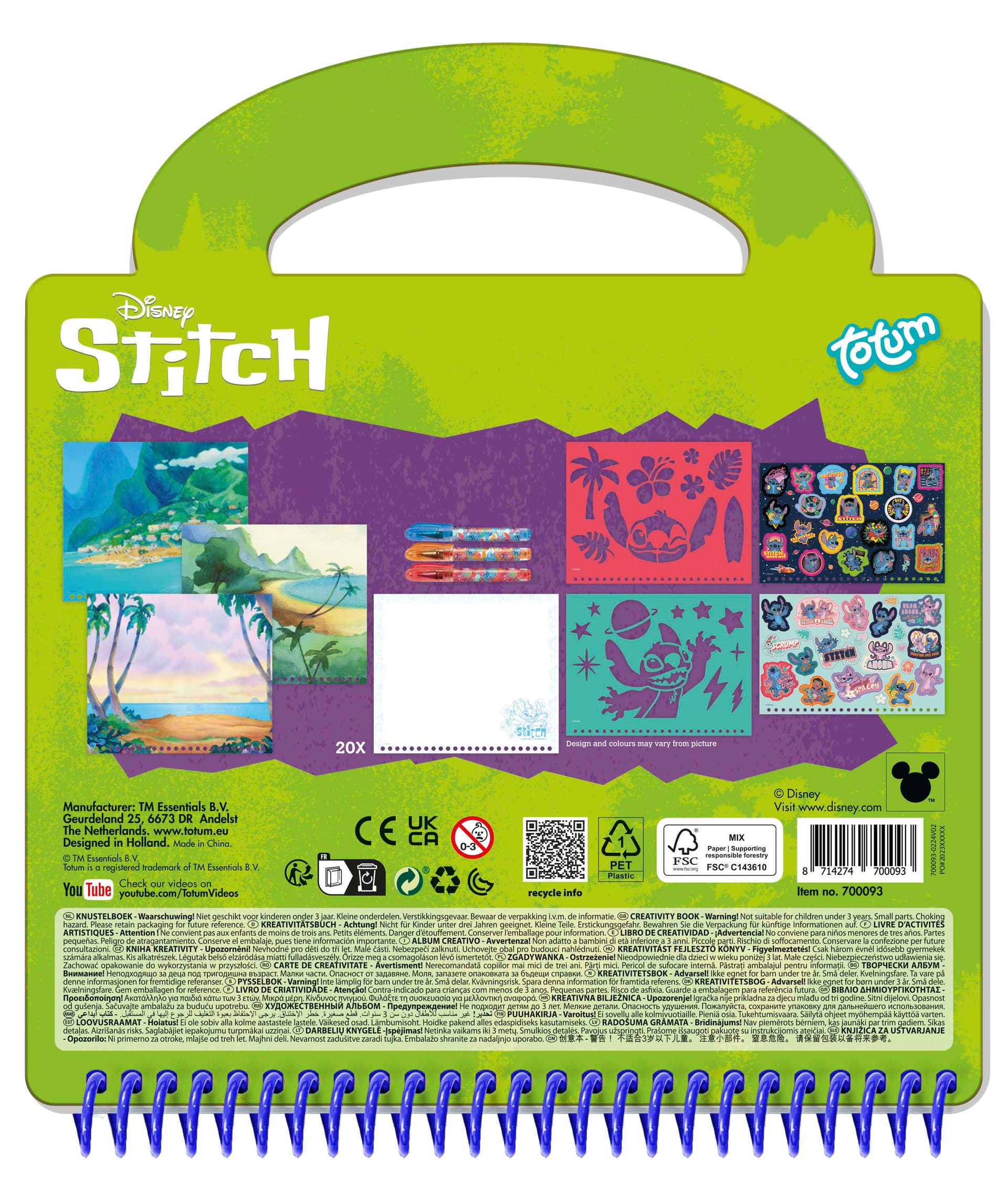 Zestaw kreatywny do rysowania szablony, naklejki STITCH TT700093 GRAFIX