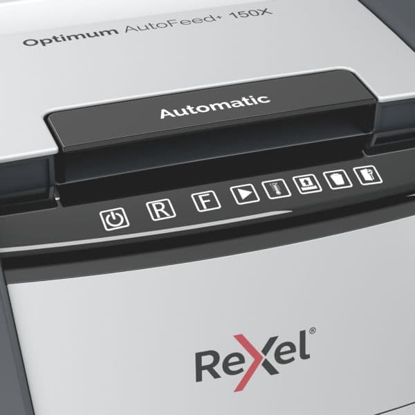 Niszczarka REXEL Optimum AutoFeed+ 150X P4, 150 kartek, kosz 44L 2020150XEU