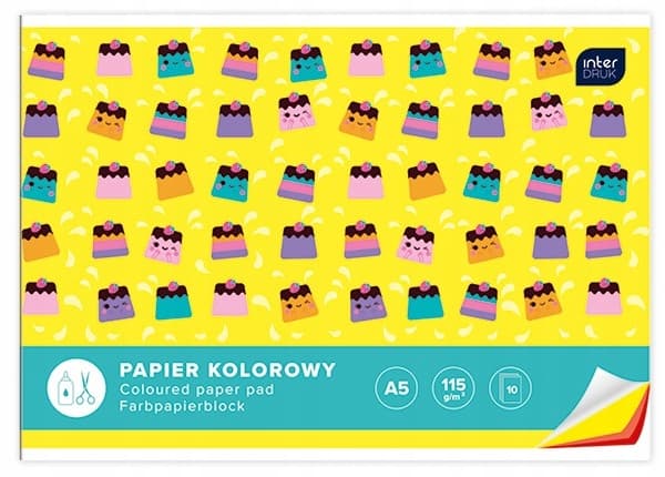 Zeszyt papierów kolorowych A5 10k INTERDRUK