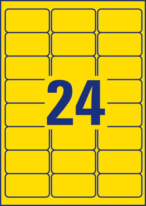 Etykieta 63.5*33.9 L6035-20 żółta (20) AVERY ZWECKFORM