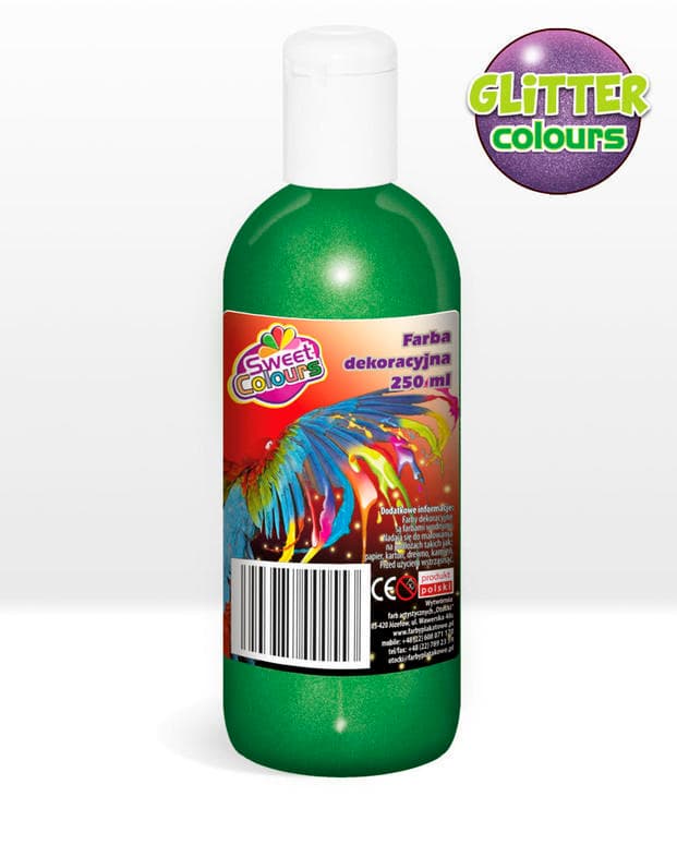 Farby plakatowe brokatowe 6 kol.x 250ml Sweet Colours OTOCKI