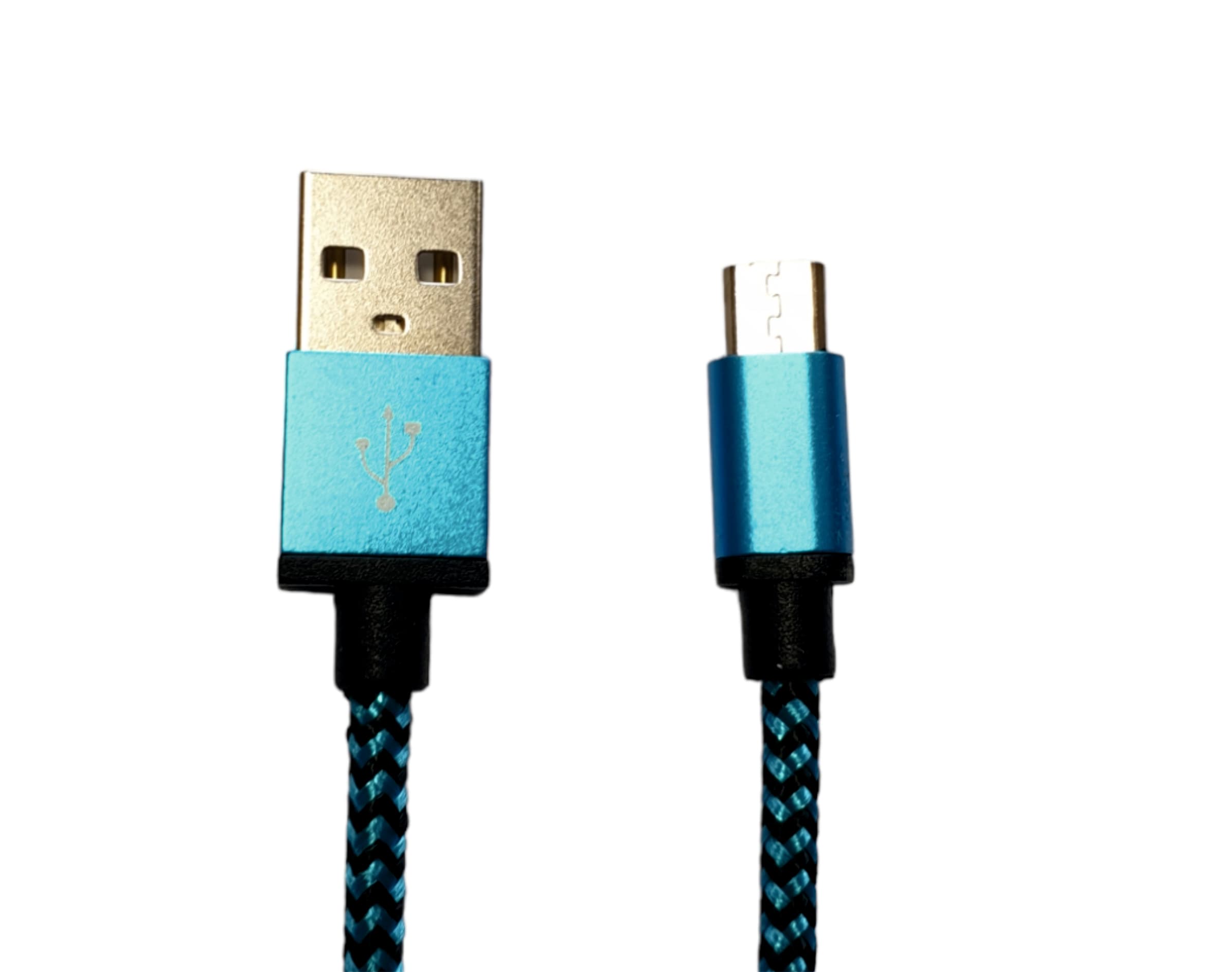 Kabel USB-A -> microUSB 1m 2A pleciony niebieski OMEGA VARAN (44190)