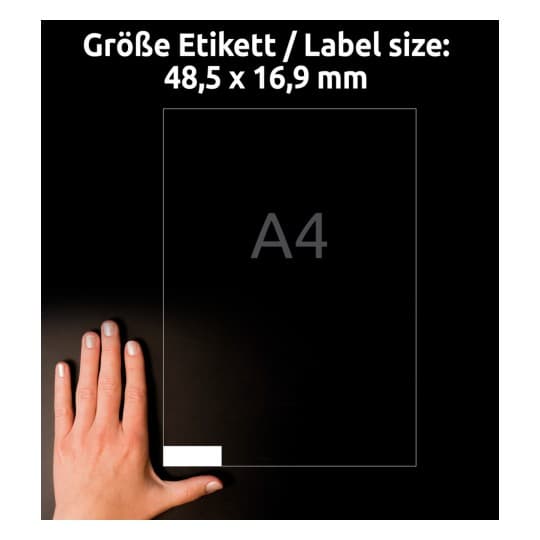 Etykiety białe ULTRA GRIP 48,5x16,9mm (25arkuszy = 1600 atykiet) 4785 AVERY ZWECKFORM