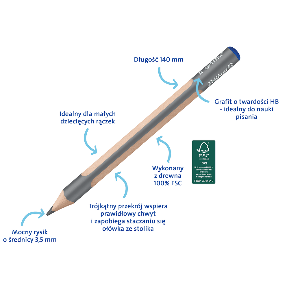 Ołówek drewniany HB Griffix 300000453 PELIKAN