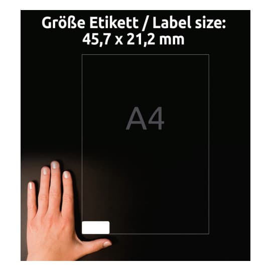 Etykiety białe 45,7x21,2mm (100 arkuszy= 4800 etykiet) L4736REV-100 AVERY ZWECKFORM