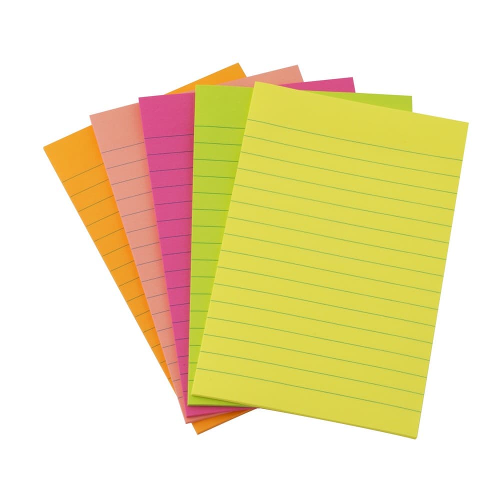 Bloczek samoprzylepny 98x105mm 100k linia neon 110520 D.RECT