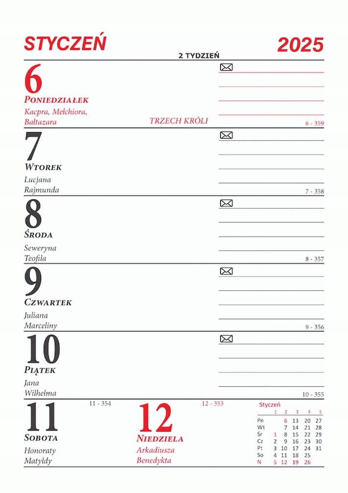 Kalendarz biurowy pionowy MERKURIER B1 BESKIDY