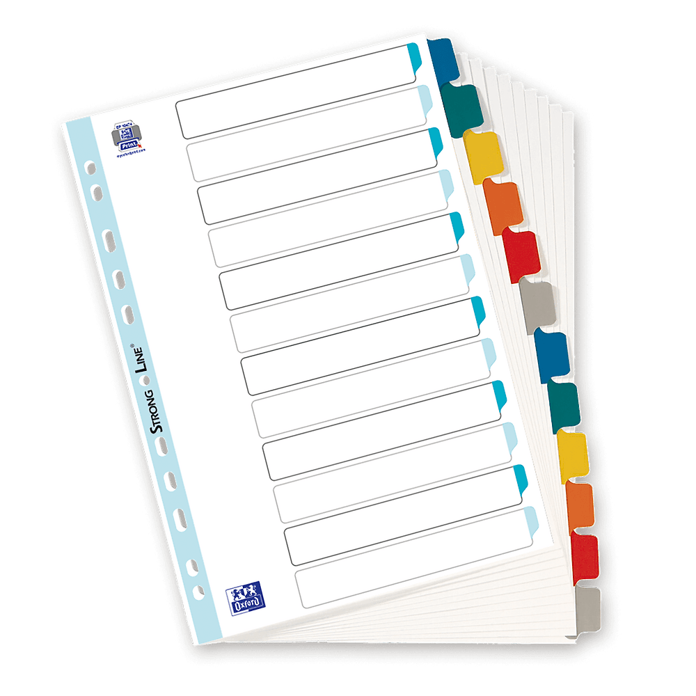 Przekładki kartonowe A4 MYLAR 1-12 kolor 100204953 OXFORD