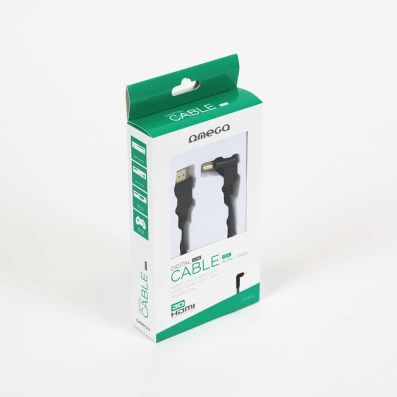 Kabel HDMI -> HDMI 1,5m v.1.4 kątowy czarny OMEGA (41855)