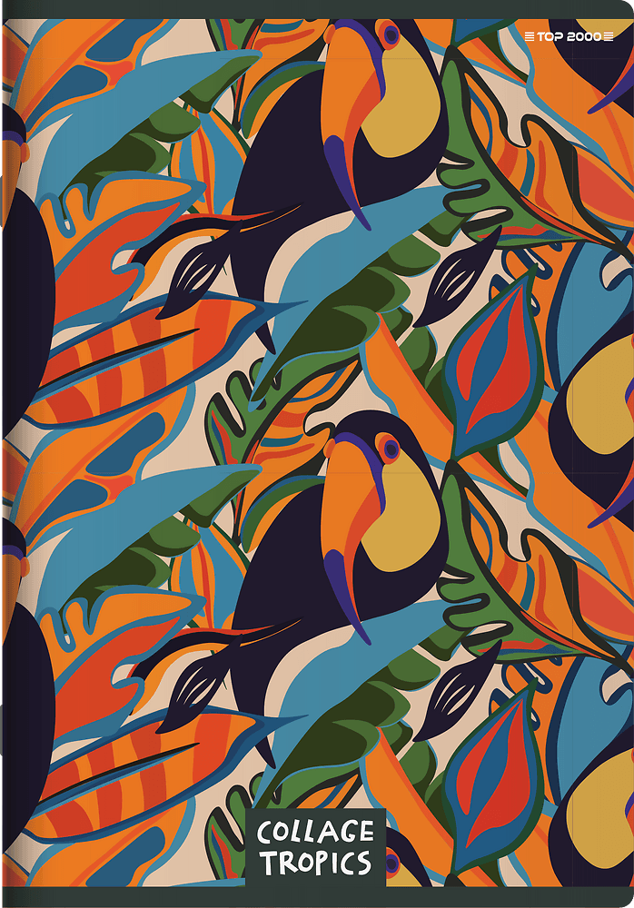 Zeszyt A5 60k linia margines COLLAGE TROPICS 400157928 TOP 2000
