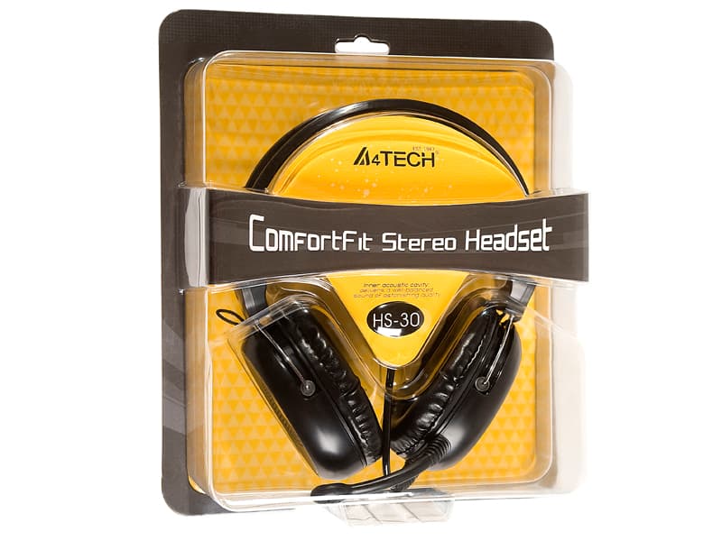 Słuchawki z mikrofonem A4TECH HS-30 czarne A4TSLU29942