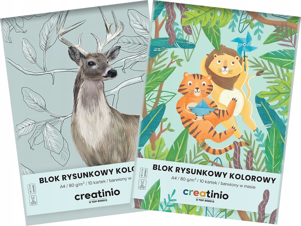 Blok rysunkowy szkolny A4 kolorowy 10 kartek 80g CREATINIO 400176665 TOP 2000