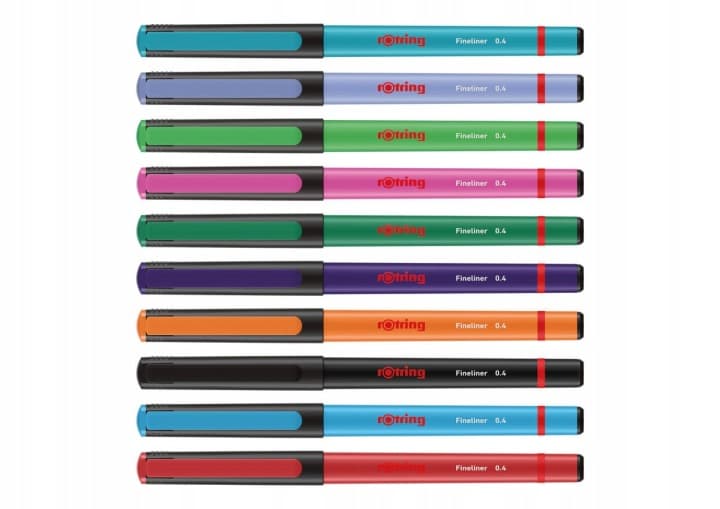 Komplet cienkopisów ROTRING Tikky Liner 0,4mm mix 10szt. 2166220