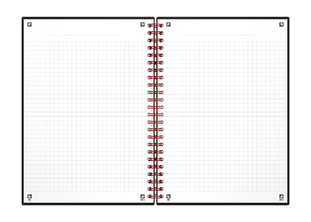 Kołonotatnik A5 70k krata PP OXFORD Black"n"red 400047656