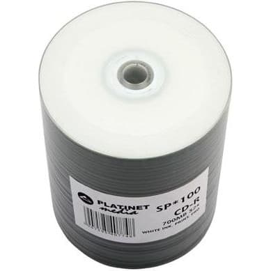 Płyta CD-R 700MB PLATINET 52x biała metalizowana do nadruku spindel (100szt) (41011)