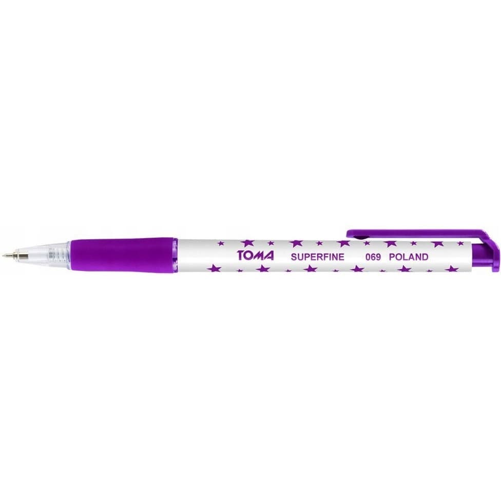 Długopis automatyczny GWIAZDKI fioletowy 0,5mm TO-069 TOMA
