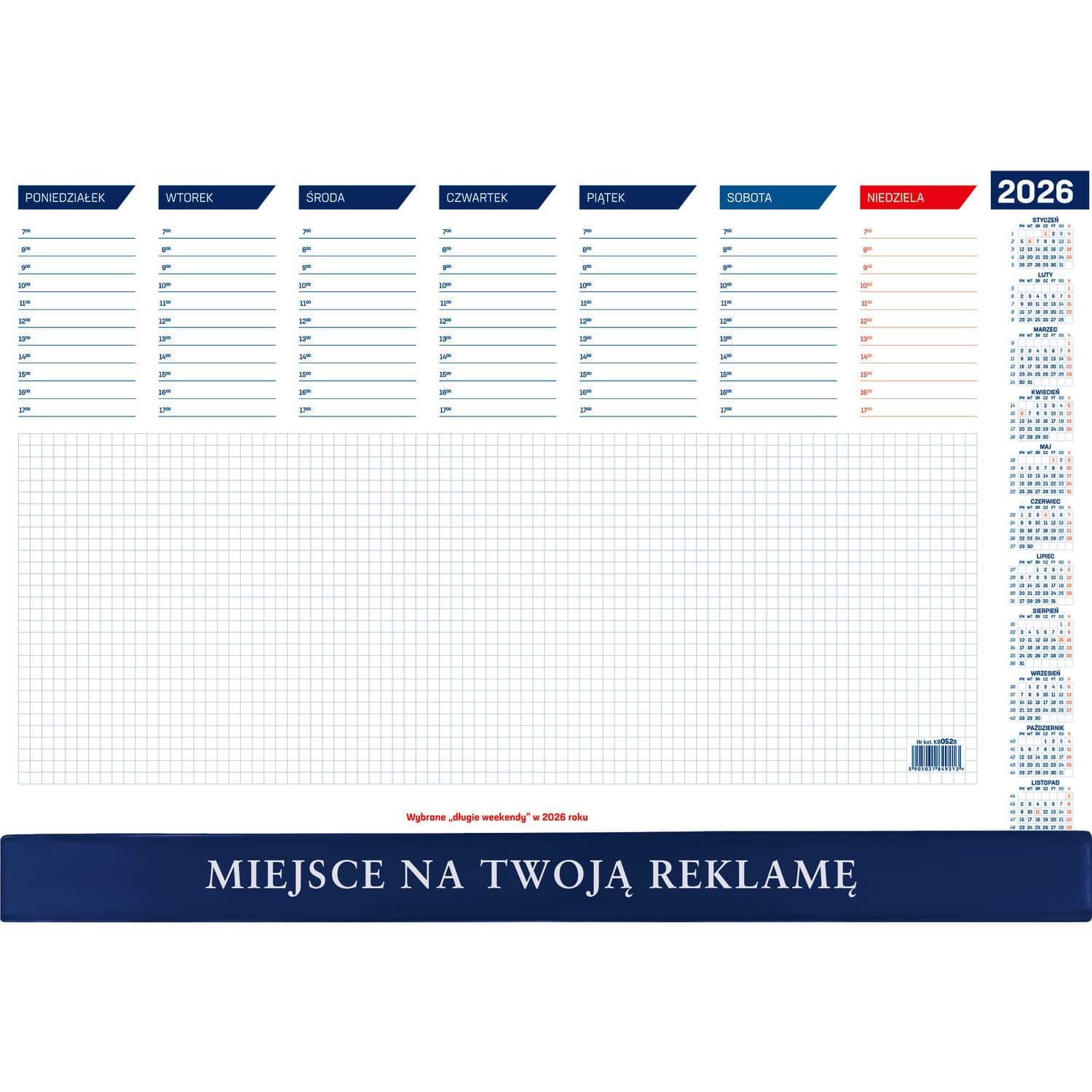 Biuwar mały z listwą 465x320mm 2026 KB052B Wokół Nas