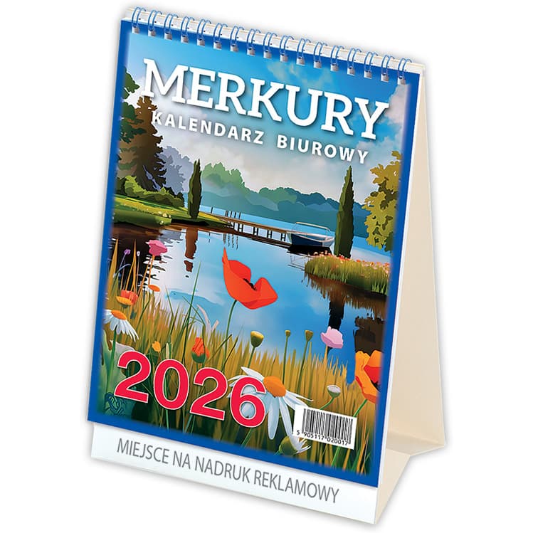 Kalendarz biurowy MERKURY H5 stojący pionowy 152x225mm 2026 TELEGRAPH