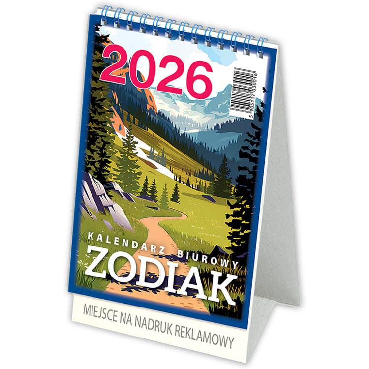 Kalendarz biurowy ZODIAK H6 stojący pionowy 118x193mm 2026 TELEGRAPH