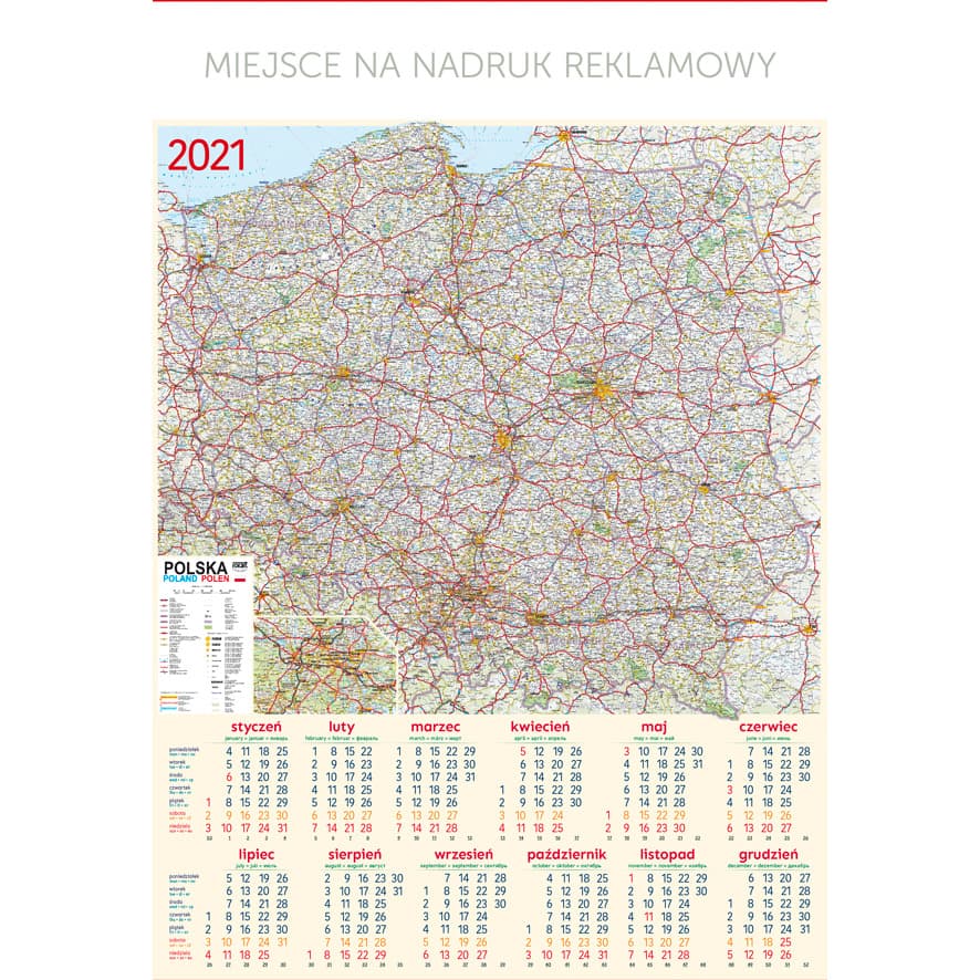 Kalendarz Plakatowy B1, P22 - 67x98cm TELEGRAPH