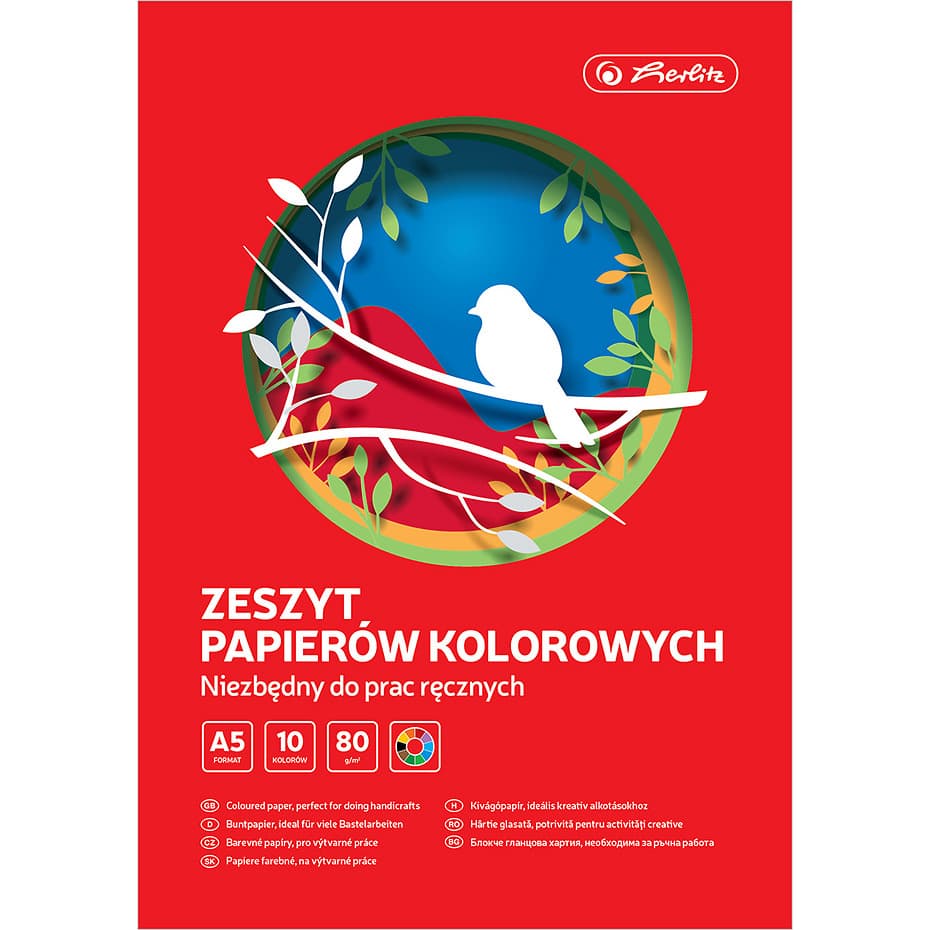 Zeszyt papierów kolorowych A5 10k 80g. 400201865 HERLITZ