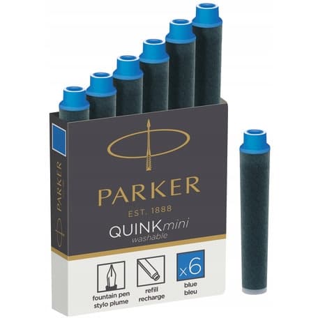 Naboje mini niebieskie zmywalne (6szt.) 1950409 PARKER