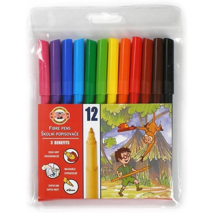 Flamastry szkolne 12 kolorów w etui 7710/2AB KOH-I-NOOR