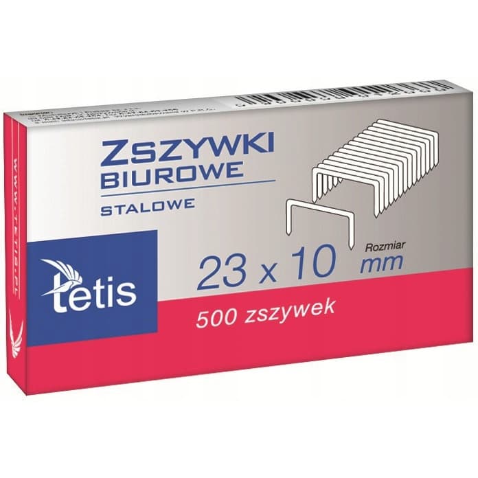 Zszywki biurowe hd 23/10 500szt. GZ102-A TETIS
