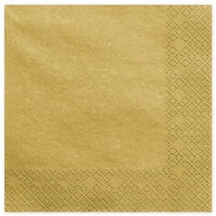 Serwetki złote 33x33cm papierowe 20 sztuk na stół ozdobne AHA