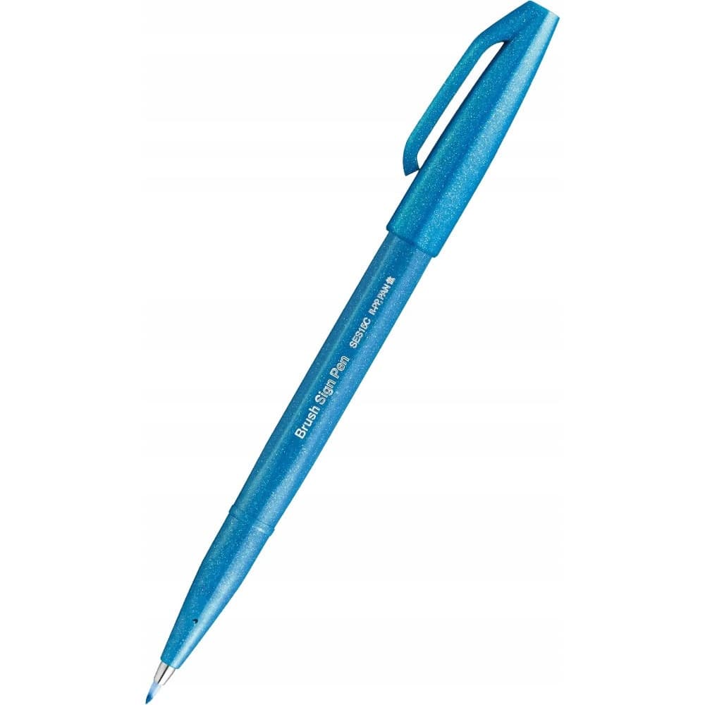 Pisak BRUSH SIGN PEN błękitny SES15C-S PENTEL