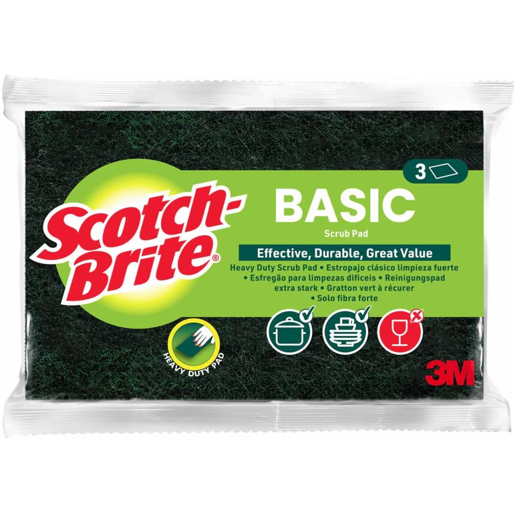 Zmywak do szorowania SCOTH-BRITE Basic włóknina (3szt.) zielony 3M-68060502025
