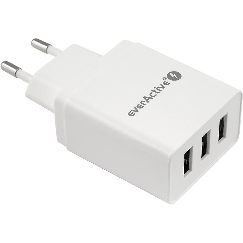 Ładowarka sieciowa 230V EVERACTIVE SC-300 3xUSB 3,4A biała 17W