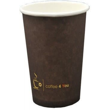 Kubek papierowy 300ml z nadrukiem COFFEE 4 YOU (100szt) śr.70mm