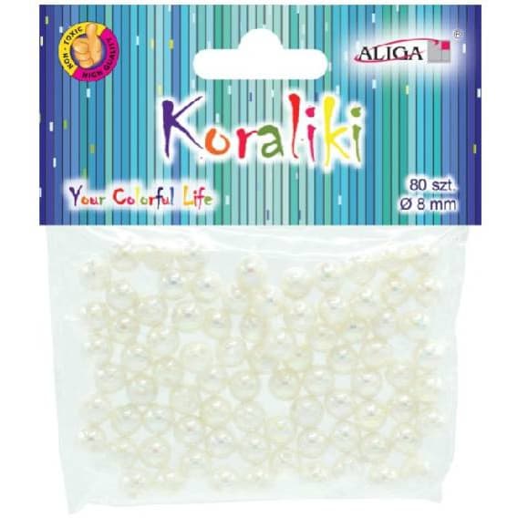 Koraliki perłowe 8mm (80 szt.) PJ-0829 ALIGA