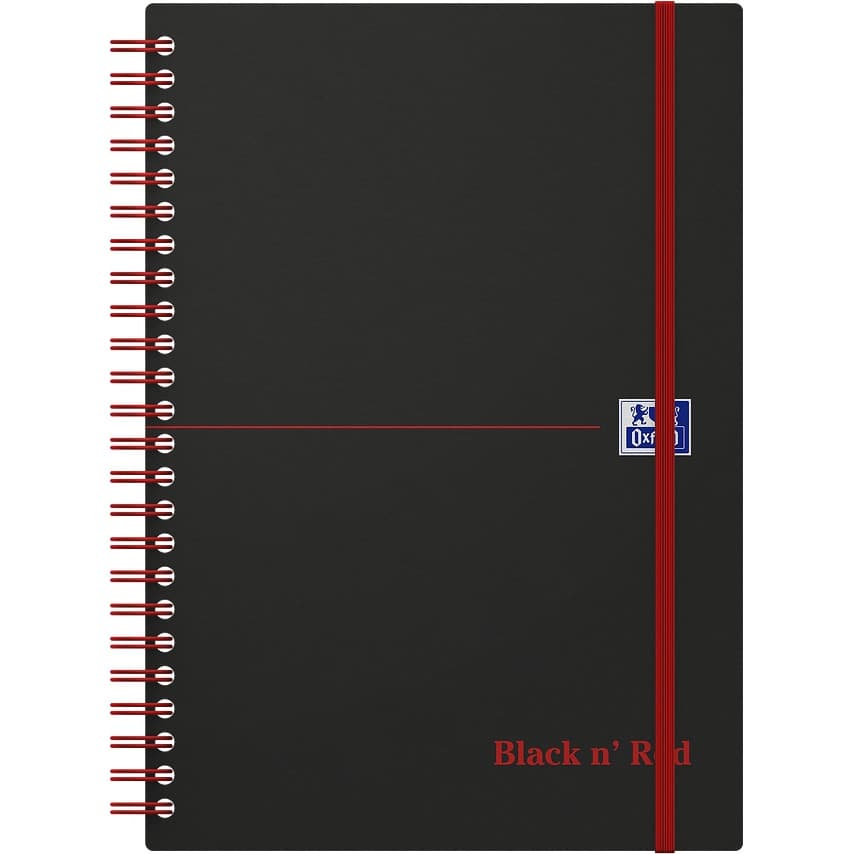 Kołonotatnik A5 70k linie PP OXFORD BlacknRed 400047655