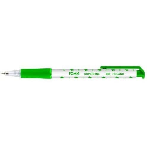 Długopis automatyczny GWIAZDKI zielony 0,5mm TO-069 TOMA