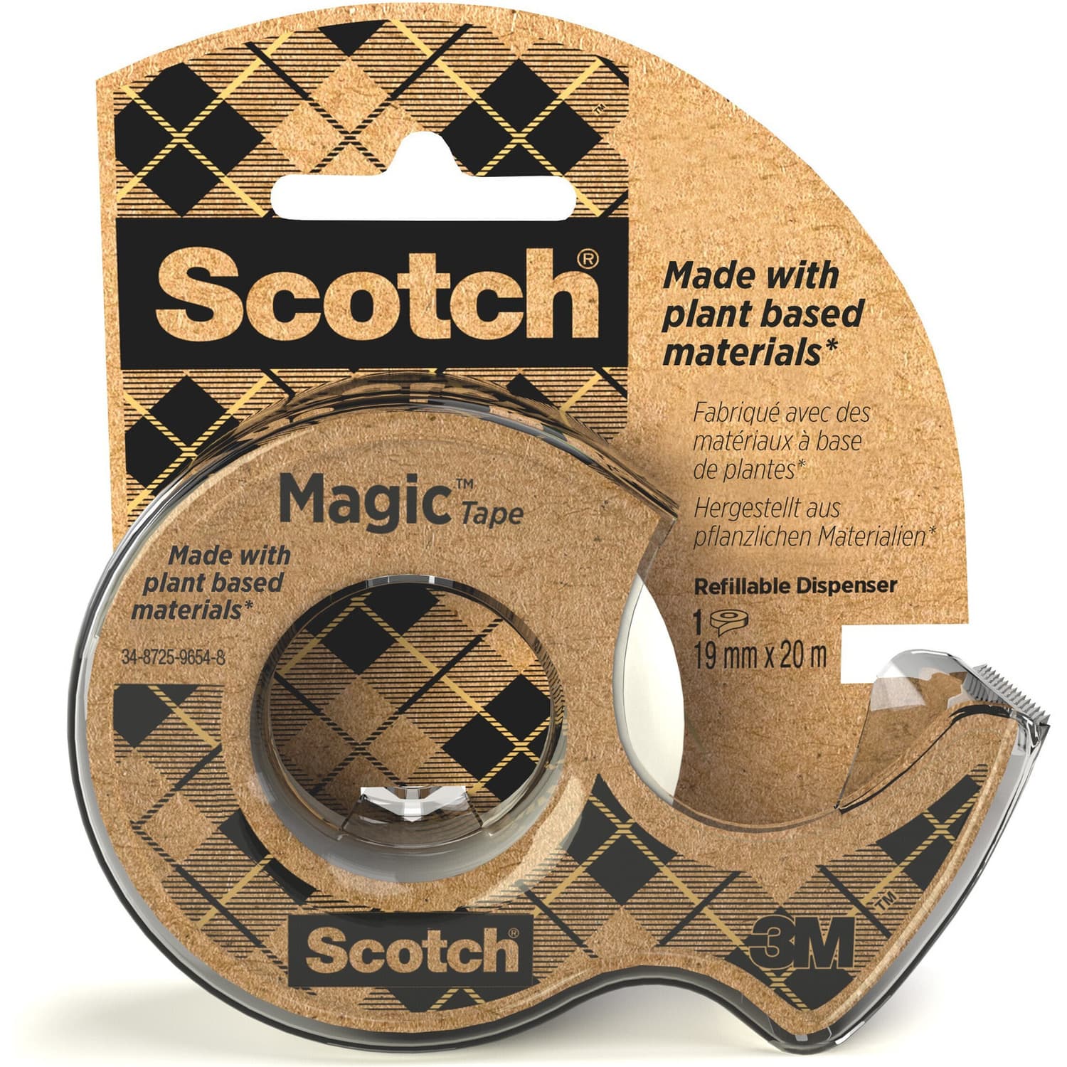 Taśma biurowa EKO SCOTCH MAGIC 19mmx20m Greener Choice na podajniku 3M-70005280956