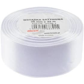 Wstążka satynowa 38mm/32m 1 biała BREWIS