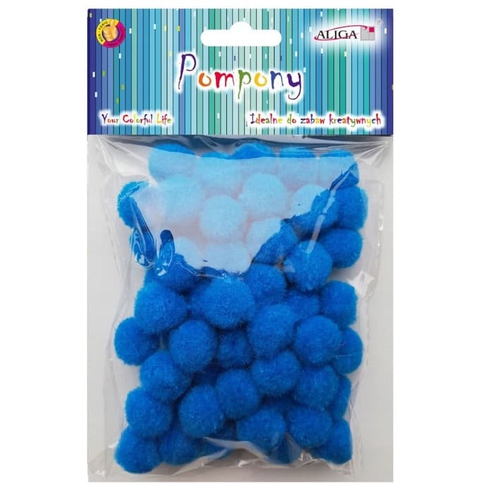 Pompony POM-404 niebieskie 2cm op.60szt. ALIGA