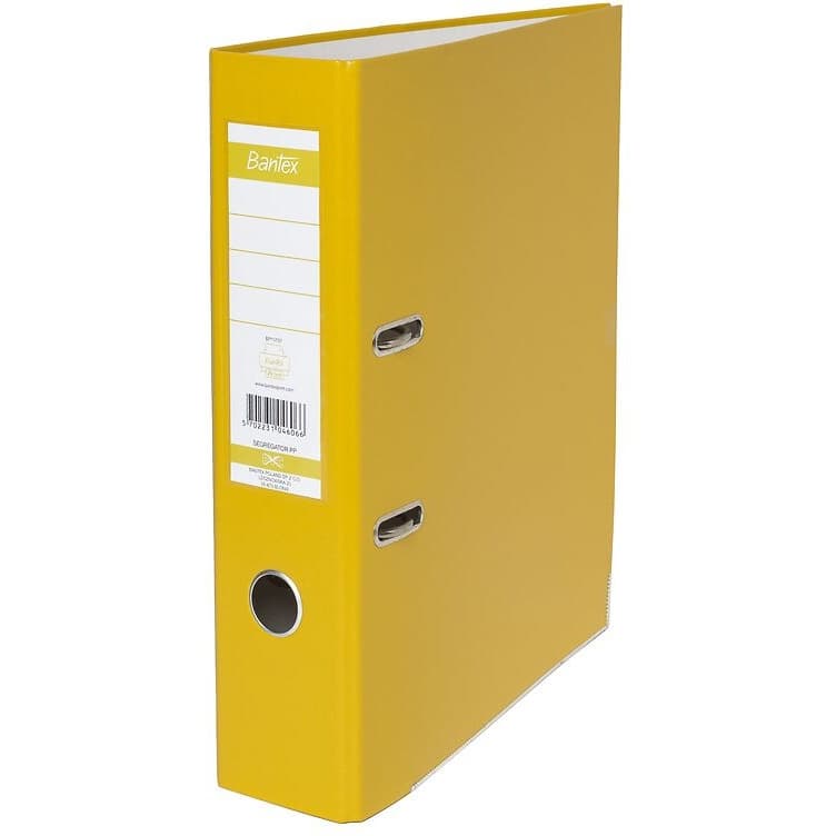 Segregator na dokumenty A4 80mm XXL żółty z szyną 100551786 BANTEX