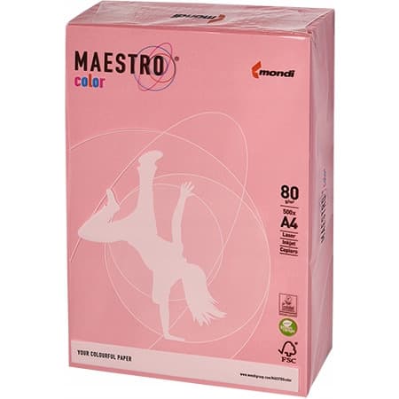 Papier ksero A4 80g MAESTRO COLOR PI25 pastel różowy