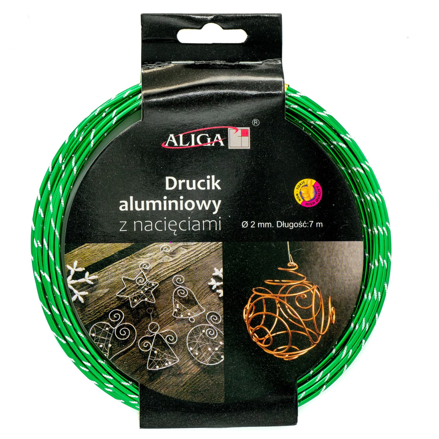 Drucik aluminiowy zielony z nacięciami 2mmx7m DA-6846 ALIGA